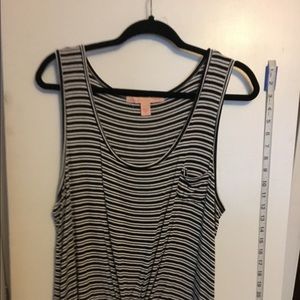 XL black/white striped tank with tie front